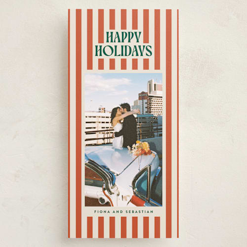 This is a mistletoe holiday photo cards with standard by Ekko Studio called bold & bright printing on recycled smooth signature in tall