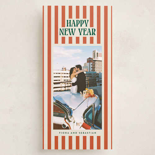 This is a mistletoe holiday photo cards with standard by Ekko Studio called bold & bright printing on recycled smooth signature in tall