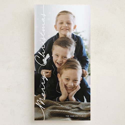This is a sugar holiday photo cards with standard by Kaydi Bishop called side script printing on recycled smooth signature in tall