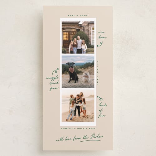 This is a birch holiday photo cards with standard by Leia Matt called storystrip printing on recycled smooth signature in tall