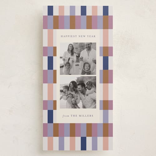 This is a peace holiday photo cards with standard by Joyce Pinheiro called stripes of joy printing on recycled smooth signature in tall