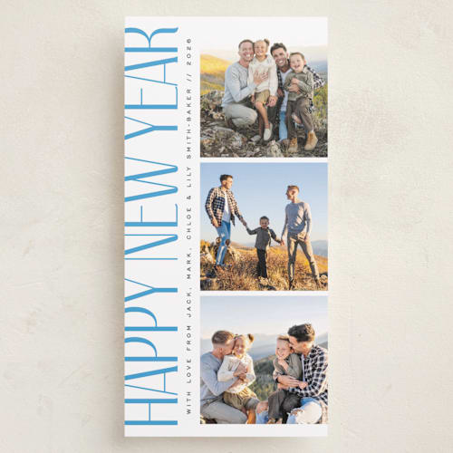 This is a ocean holiday photo cards with standard by Owl and Toad called stacked printing on recycled smooth signature in tall