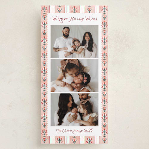 This is a winter rose holiday photo cards with standard by Jenna Holcomb called alpen printing on recycled smooth signature in tall