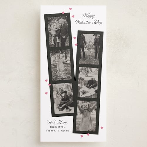 This is a bubblegum holiday photo cards with standard by Heather Schertzer called film strip printing on recycled smooth signature in tall