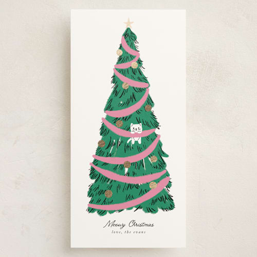 This is a candy foil pressed holiday cards with foil pressed by mo kelley called hanging out for the holidays printing on signature in tall