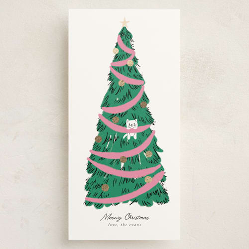 This is a candy foil pressed holiday cards with foil pressed by mo kelley called hanging out for the holidays printing on signature in tall