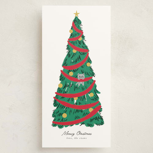 This is a ruby holiday photo cards with standard by mo kelley called hanging out for the holidays printing on signature in tall