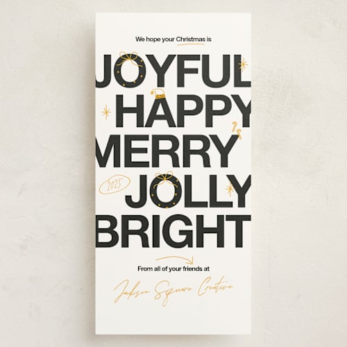 This is a tuxedo holiday photo cards with standard by Owl and Toad called holiday scribbles printing on signature in tall