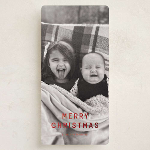 This is a cider foil pressed holiday cards with foil pressed by Ani Somi called just bold type printing on recycled smooth signature in tall