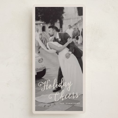 This is a marshmallow holiday photo cards with standard by Pati Cascino called simeonne printing on recycled smooth signature in tall