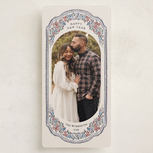 This is a night sky holiday photo cards with standard by Pati Cascino called jolly printing on recycled smooth signature in tall