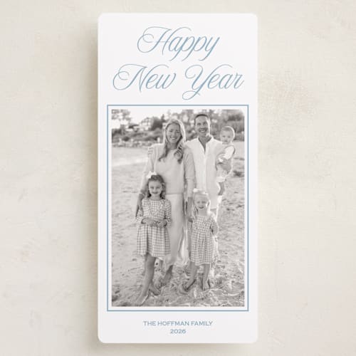 This is a sky holiday photo cards with standard by Annie Shapiro called prep printing on recycled smooth signature in tall