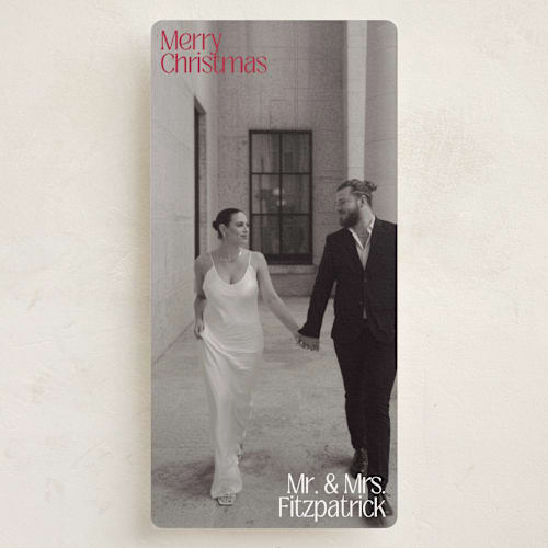 This is a berry holiday photo cards with standard by Inkblot Design called together printing on recycled smooth signature in tall