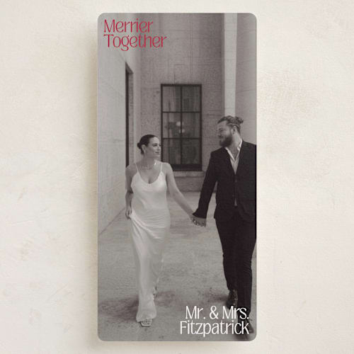 This is a berry holiday photo cards with standard by Inkblot Design called together printing on recycled smooth signature in tall