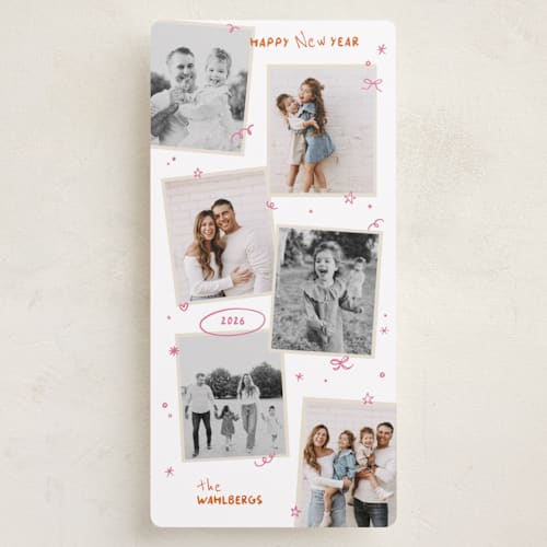 This is a candy holiday photo cards with standard by Creo Study called playful new year printing on recycled smooth signature in tall