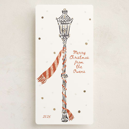 This is a spice foil pressed holiday cards with foil pressed by Gwen Bedat called reverbere printing on signature in tall