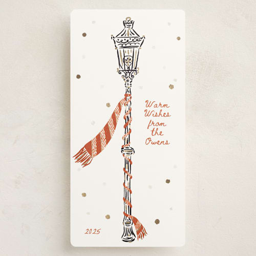 This is a spice foil pressed holiday cards with foil pressed by Gwen Bedat called reverbere printing on signature in tall