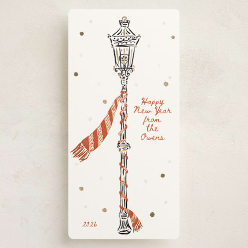 This is a spice foil pressed holiday cards with foil pressed by Gwen Bedat called reverbere printing on signature in tall