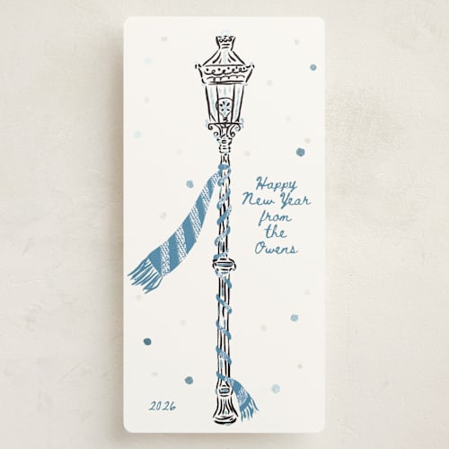 This is a ice foil pressed holiday cards with foil pressed by Gwen Bedat called reverbere printing on signature in tall