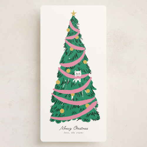 This is a candy holiday photo cards with standard by mo kelley called hanging out for the holidays printing on signature in tall