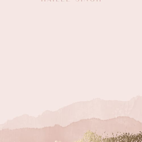 This is a rose quartz foil stamped stationery with foil pressed by silverscreen studio called painted desert printing on signature in 4.25x5.5