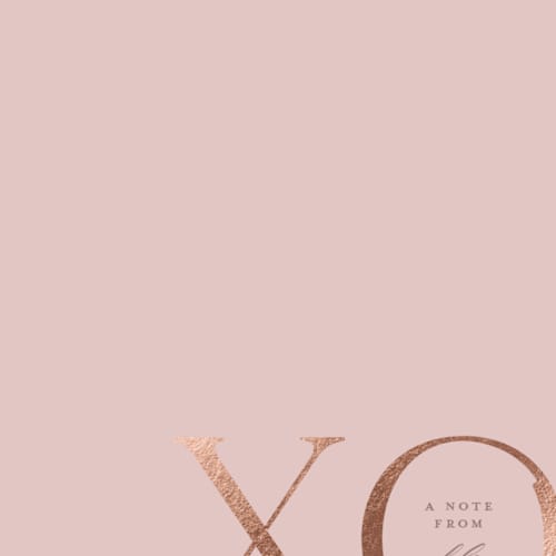 This is a petal foil stamped stationery with foil pressed by Christie Garcia called xo printing on signature in 4.25x5.5