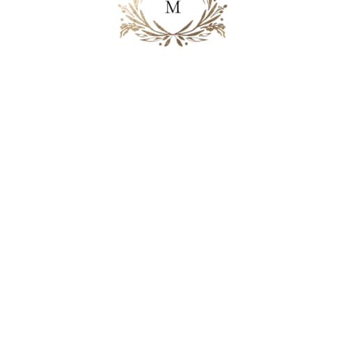 This is a golden foil stamped stationery with foil pressed by Susan Moyal called gilded monogram printing on signature in 4.25x5.5