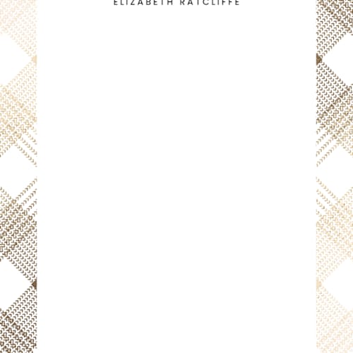This is a cotton foil stamped stationery with foil pressed by Paula Pecevich called stitched plaid printing on signature in 4.25x5.5