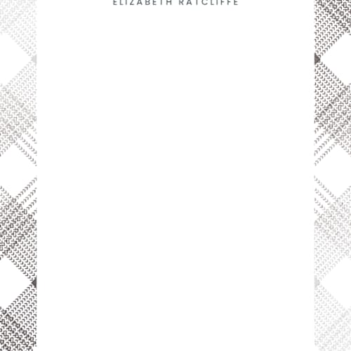 This is a fog foil stamped stationery with foil pressed by Paula Pecevich called stitched plaid printing on signature in 4.25x5.5