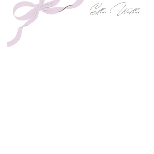 This is a lavender foil stamped stationery with foil pressed by Paper Raven Co. called a little bow printing on signature in 4.25x5.5
