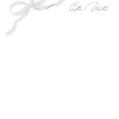 This is a cloud foil stamped stationery with foil pressed by Paper Raven Co. called a little bow printing on signature in 4.25x5.5