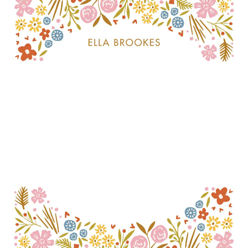 This is a rose kids thank you cards notes with standard by Vivian Yiwing called garden cheers printing on signature in standard