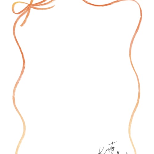 This is a citrus kids thank you cards notes with standard by Olivia Williams called painted bow printing on signature in standard
