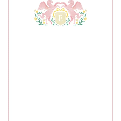 This is a sunshine kids thank you cards notes with standard by Masha Zimovich called unicorn crest printing on signature in standard