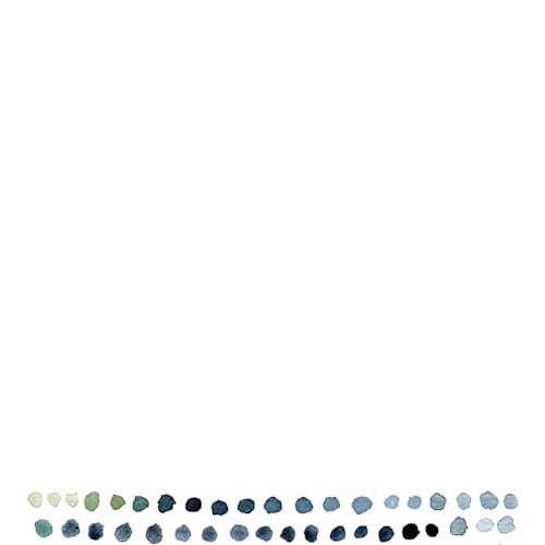 This is a navy kids thank you cards notes with standard by Loren Willis called watercolor dots printing on signature in standard