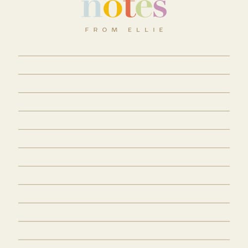 This is a candy kids thank you cards notes with standard by Ellen Schlegelmilch called bold and bright printing on signature in standard