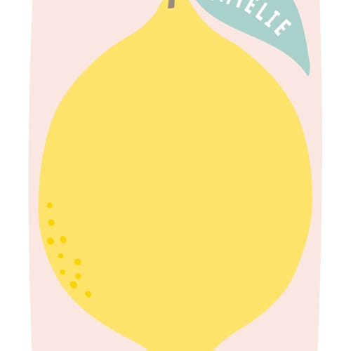 This is a petal kids thank you cards notes with standard by Karidy Walker called cheery lemon printing on signature in standard