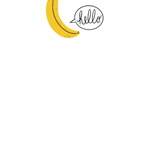This is a banana kids thank you cards notes with standard by mo kelley called hello banana printing on signature in standard