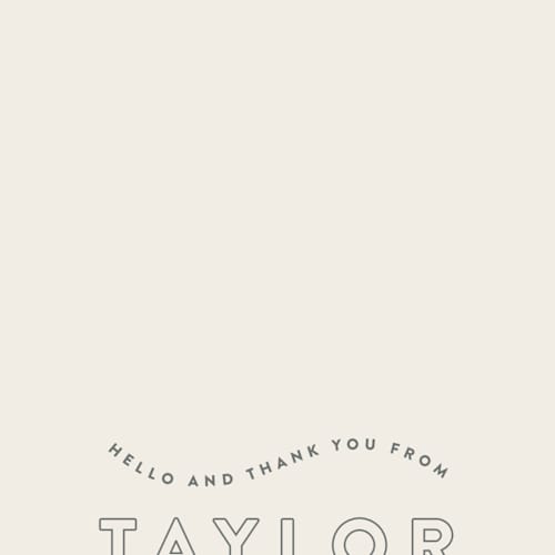 This is a blush personalized stationery thank you cards with standard by Sara Hicks Malone called swoop printing on signature in 4.25x5.5