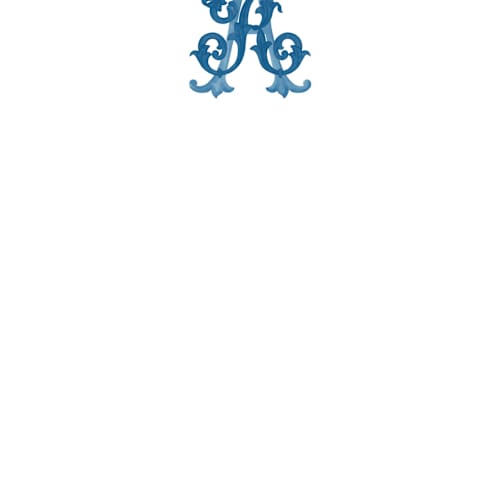 This is a bluebell personalized stationery thank you cards with standard by Jenna Holcomb called new orleans crest printing on signature in 4.25x5.5