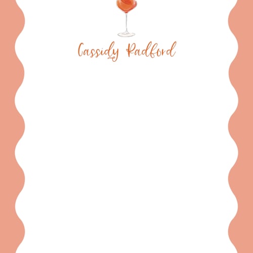 This is a sunset personalized stationery thank you cards with standard by Baumbirdy called aperol spritz printing on signature in 4.25x5.5