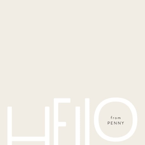 This is a champagne personalized stationery thank you cards with standard by Up Up Creative called hello printing on signature in 4.25x5.5