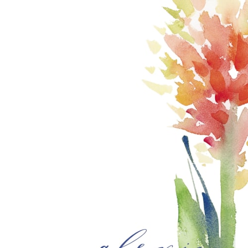 This is a petal personalized stationery thank you cards with standard by sue prue called big bloom printing on signature in 4.25x5.5