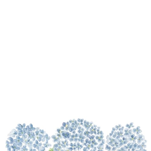This is a sky personalized stationery thank you cards with standard by Lydia Carns called hydrangea love printing on signature in 4.25x5.5