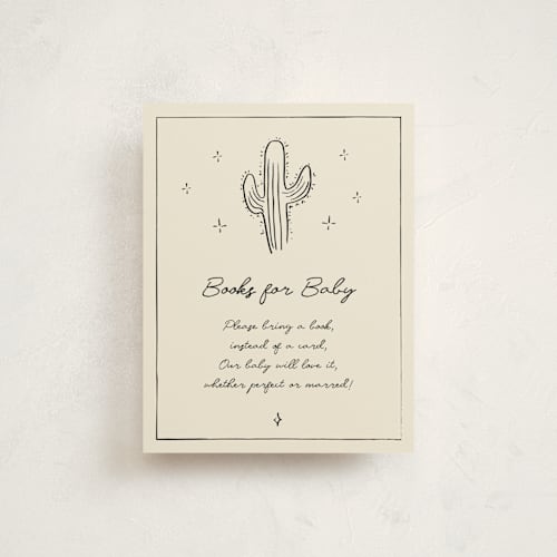 This is a rust baby shower insert cards with standard by Ani Somi called el ranchero printing on signature in standard