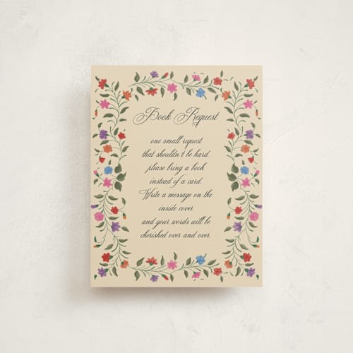 This is a summer baby shower insert cards with standard by Deynaaz Daraei called rotan printing on signature in standard