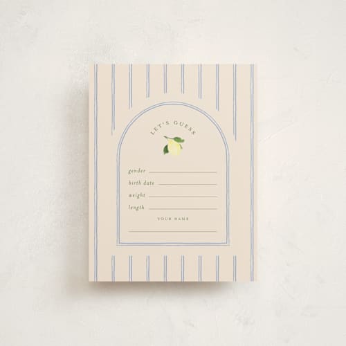 This is a rome baby shower insert cards with standard by Claudia Orengo called limoncello printing on signature in standard