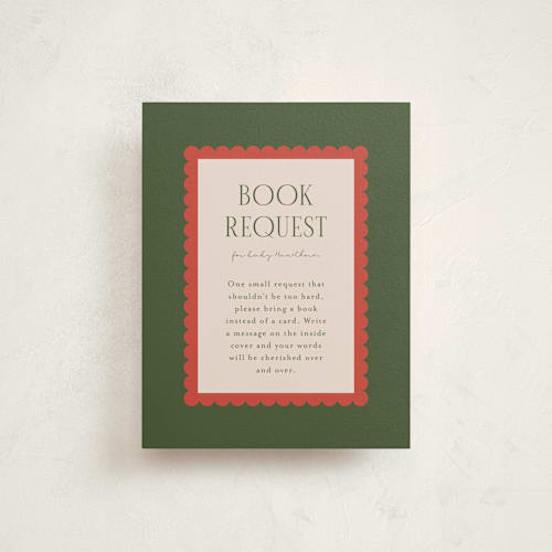 This is a taupe baby shower insert cards with standard by Ashlee Townsend called prep room printing on signature in standard