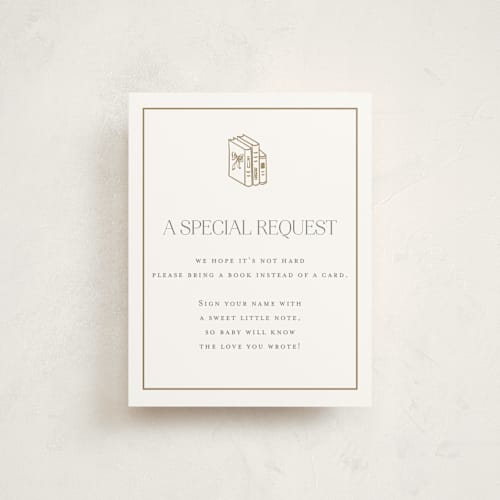 This is a rose baby shower insert cards with standard by Lucrecia Caporale called the little heirloom printing on signature in standard