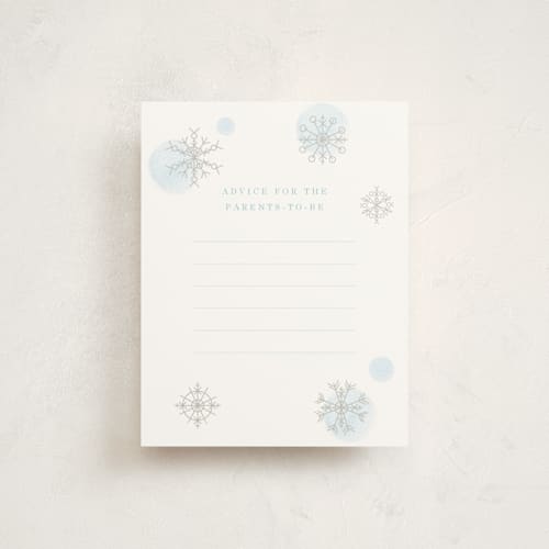 This is a glacier baby shower insert cards with standard by Baumbirdy called snowflakes printing on signature in standard